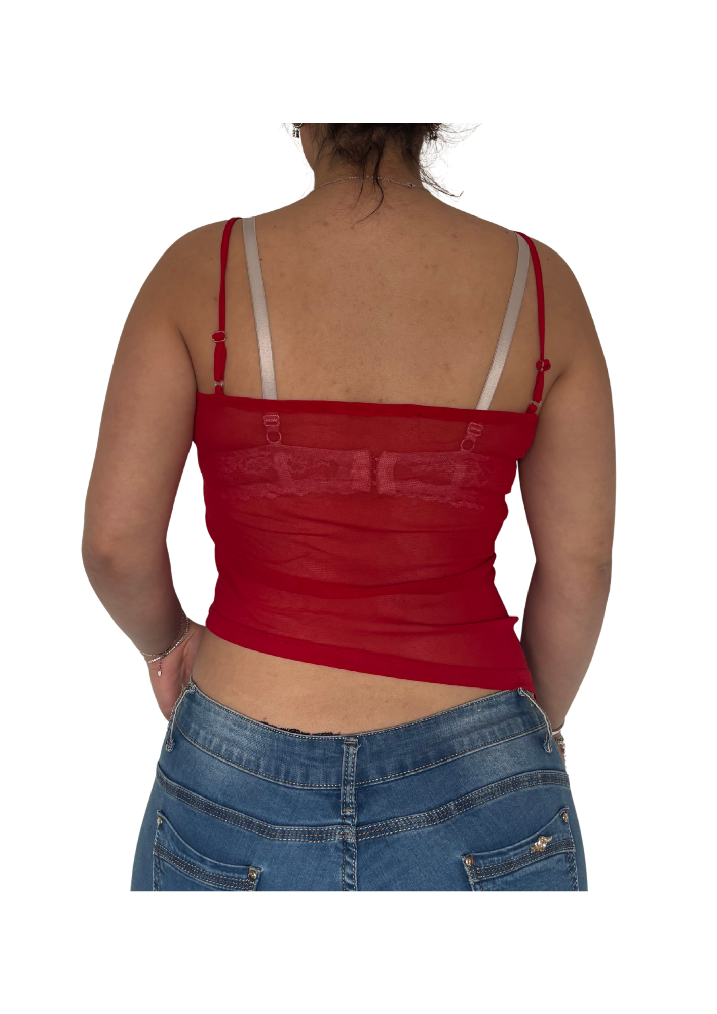 Red Asymmetrical Sequin Cami