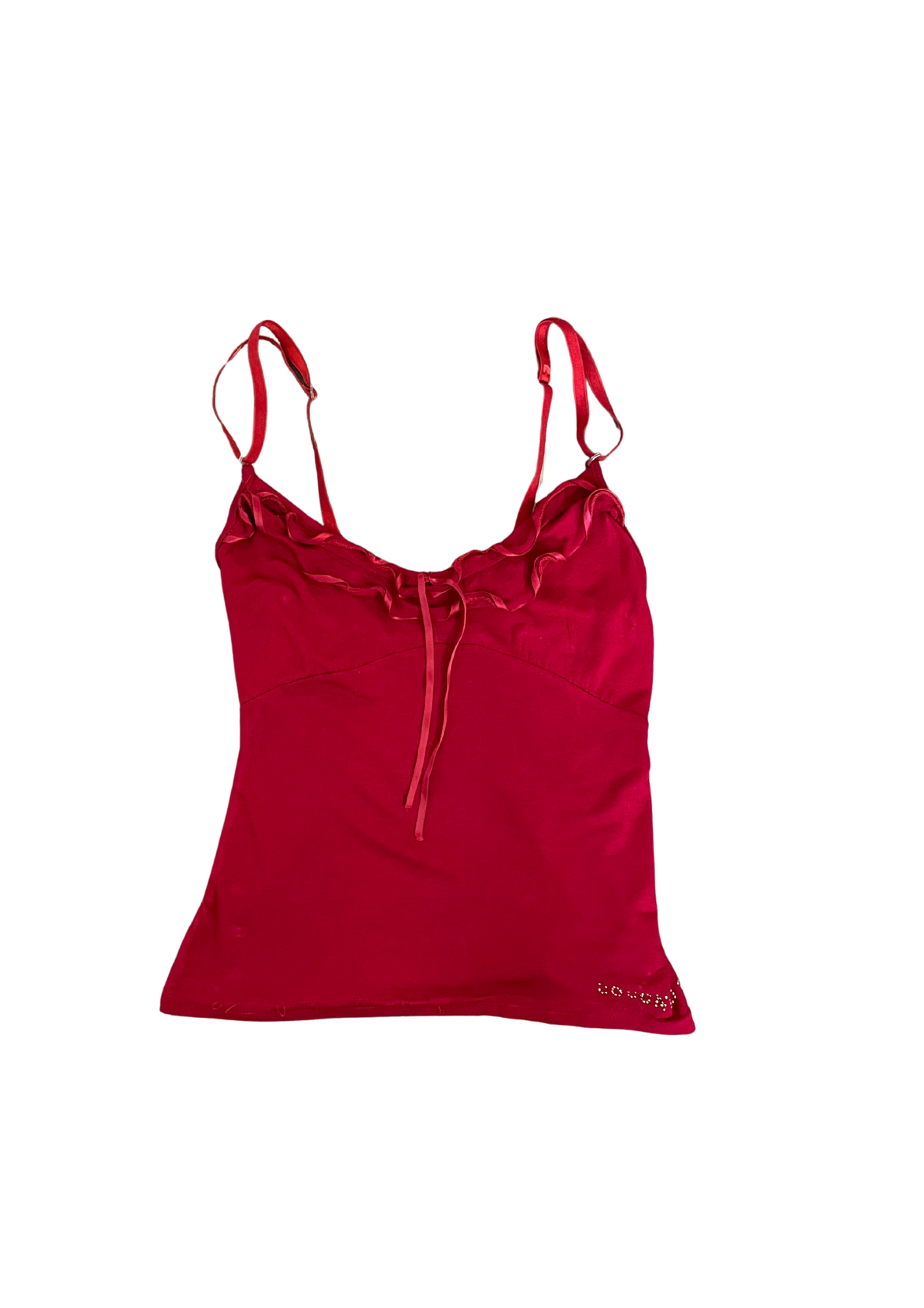 Red Ruffle Trim Cami Top