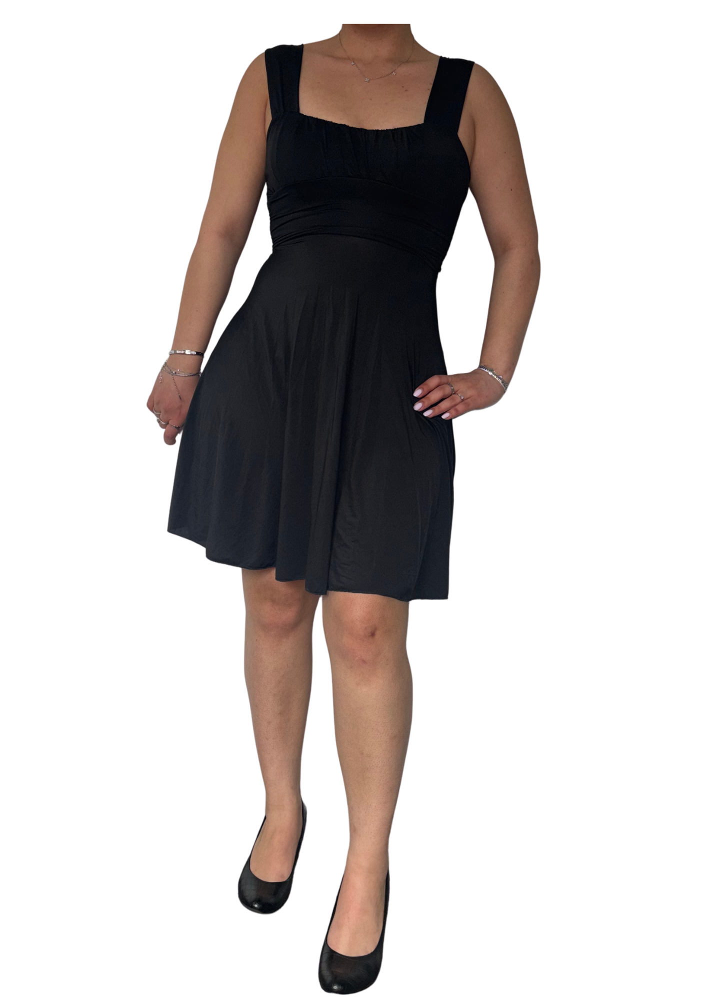 Black Ruched Mini Dress