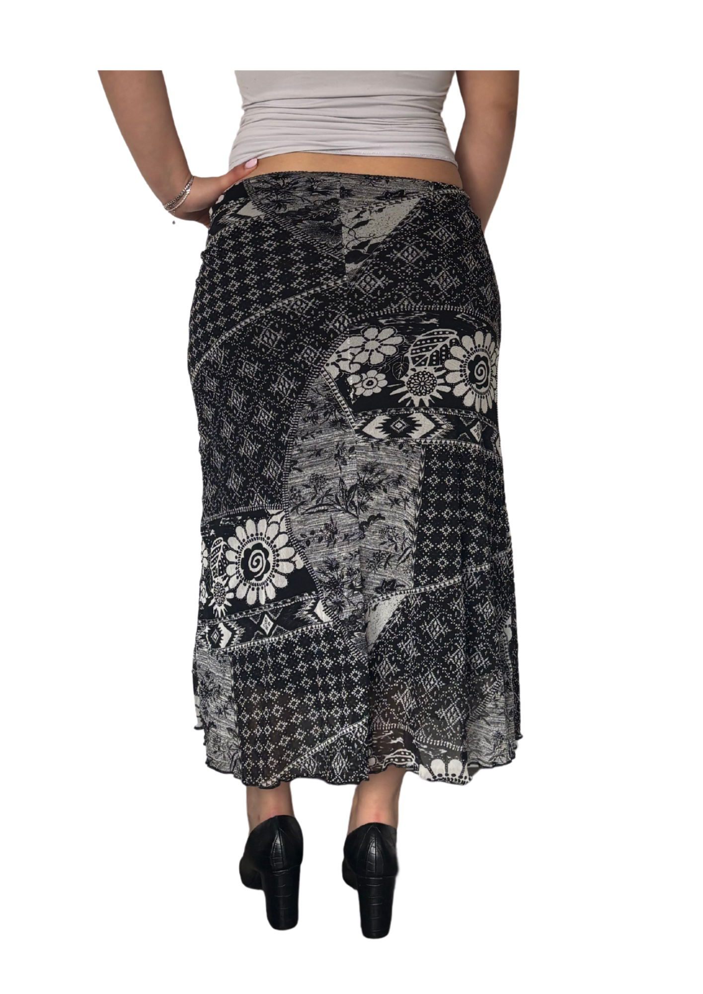 Patchwork Midi Skirt
