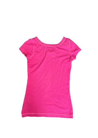 Abercrombie & Fitch Pink Logo V-Neck Tee