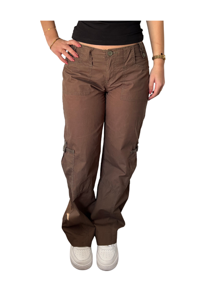 Brown Cargo Pants – Low Rise Utility Style