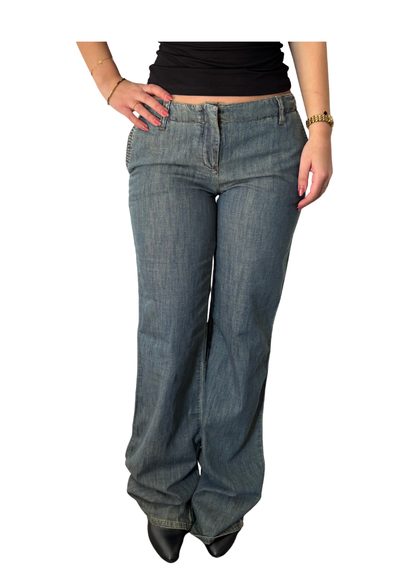 Low Rise Soft Denim Look Pants&nbsp;