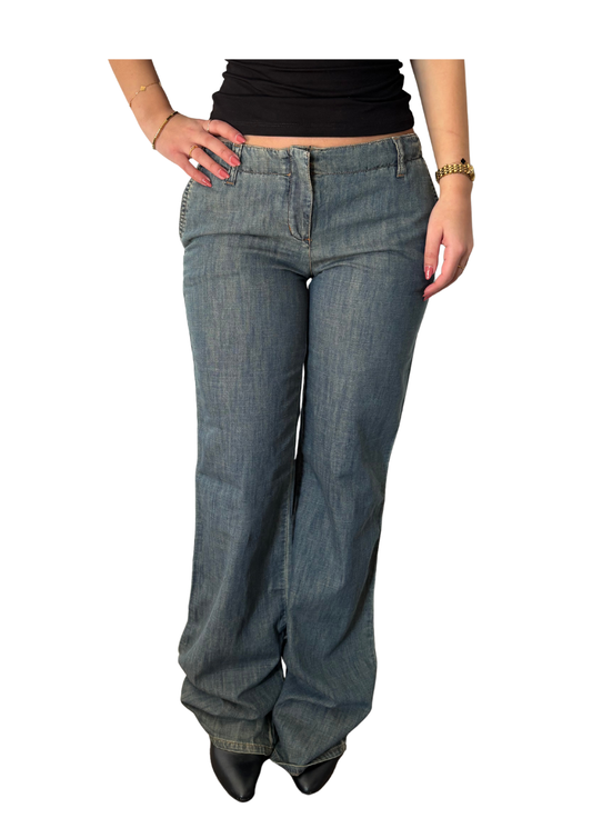 Low Rise Soft Denim Look Pants&nbsp;