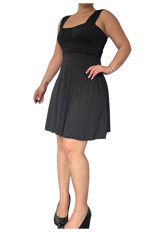 Black Ruched Mini Dress