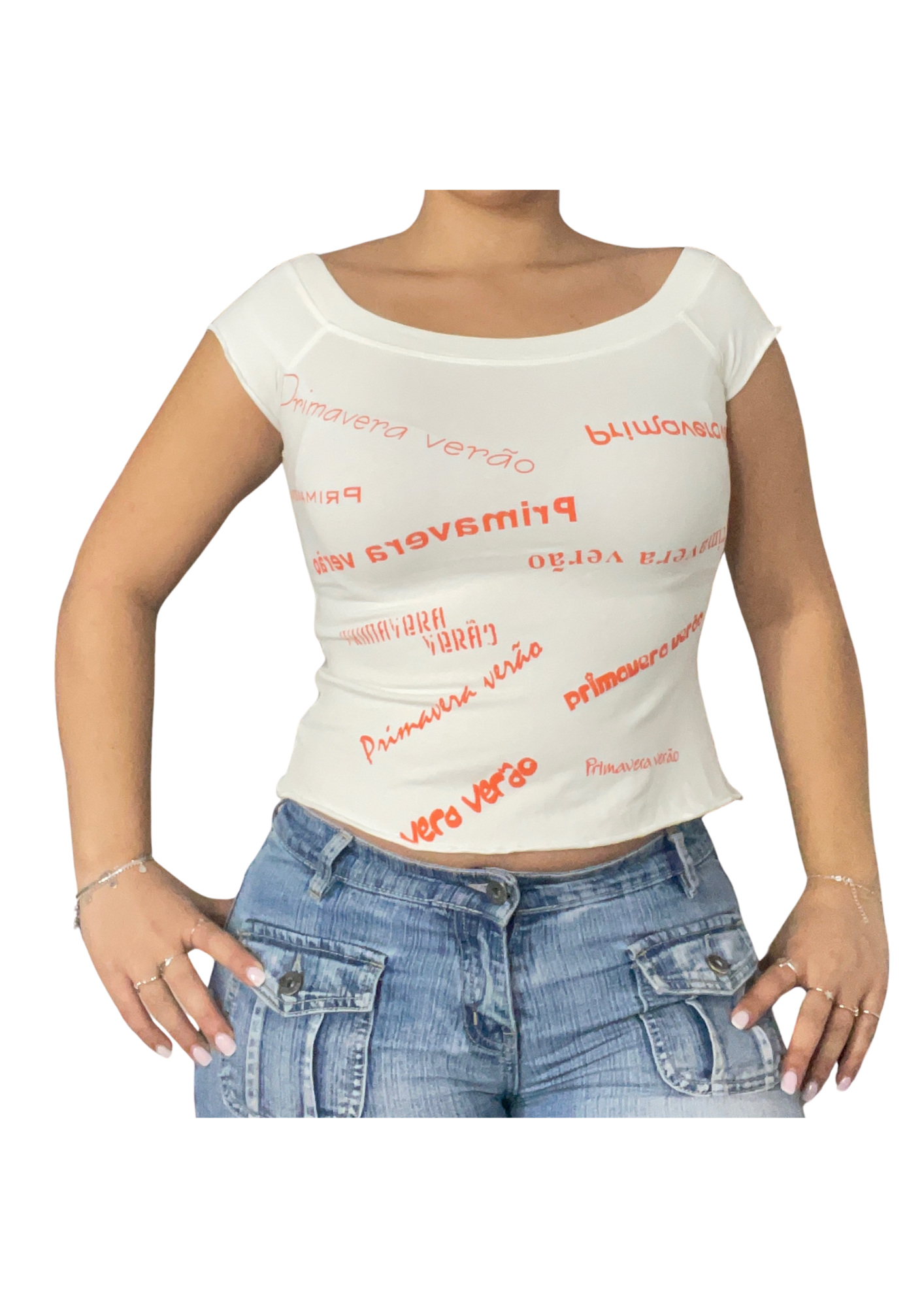 Y2K Primavera Verão Graphic Baby Tee