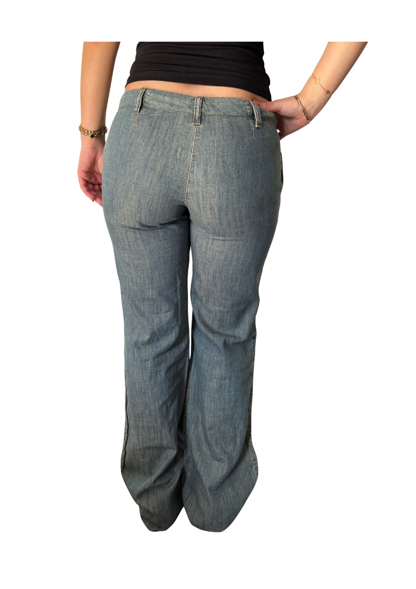 Low Rise Soft Denim Look Pants&nbsp;
