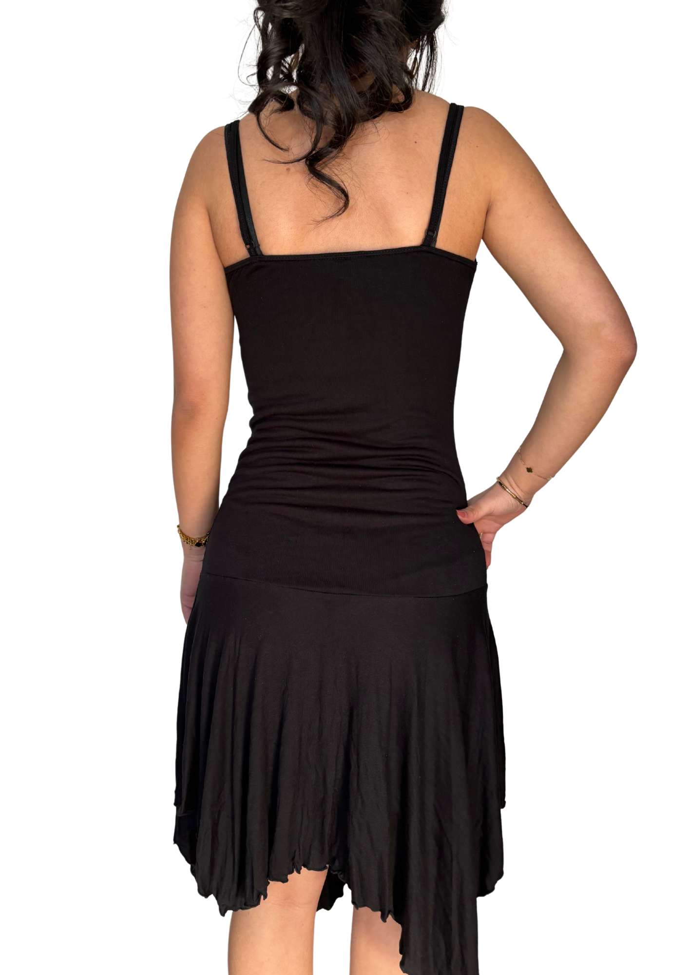 Black Sequin Detail Midi Dress