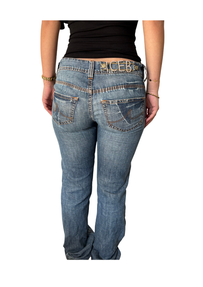 Y2K Low Rise Distressed Denim Jeans