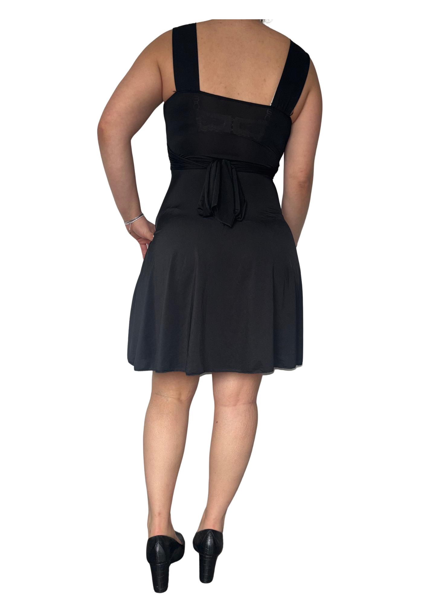 Black Ruched Mini Dress