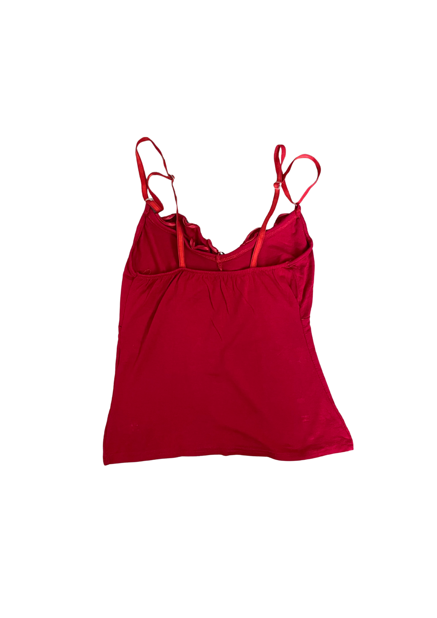 Red Ruffle Trim Cami Top
