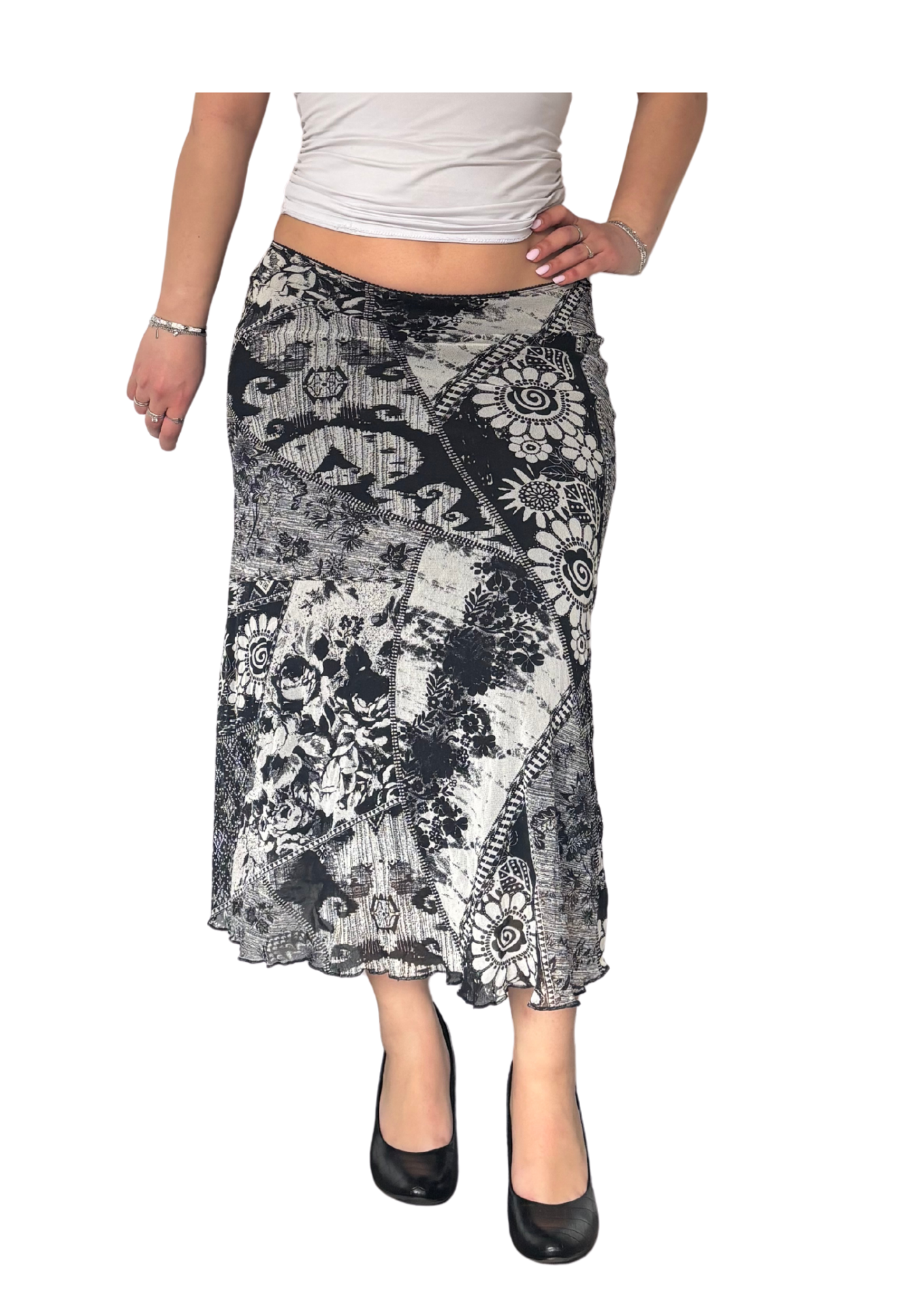 Patchwork Midi Skirt