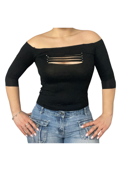 Y2K Cut-Out Off-Shoulder Top