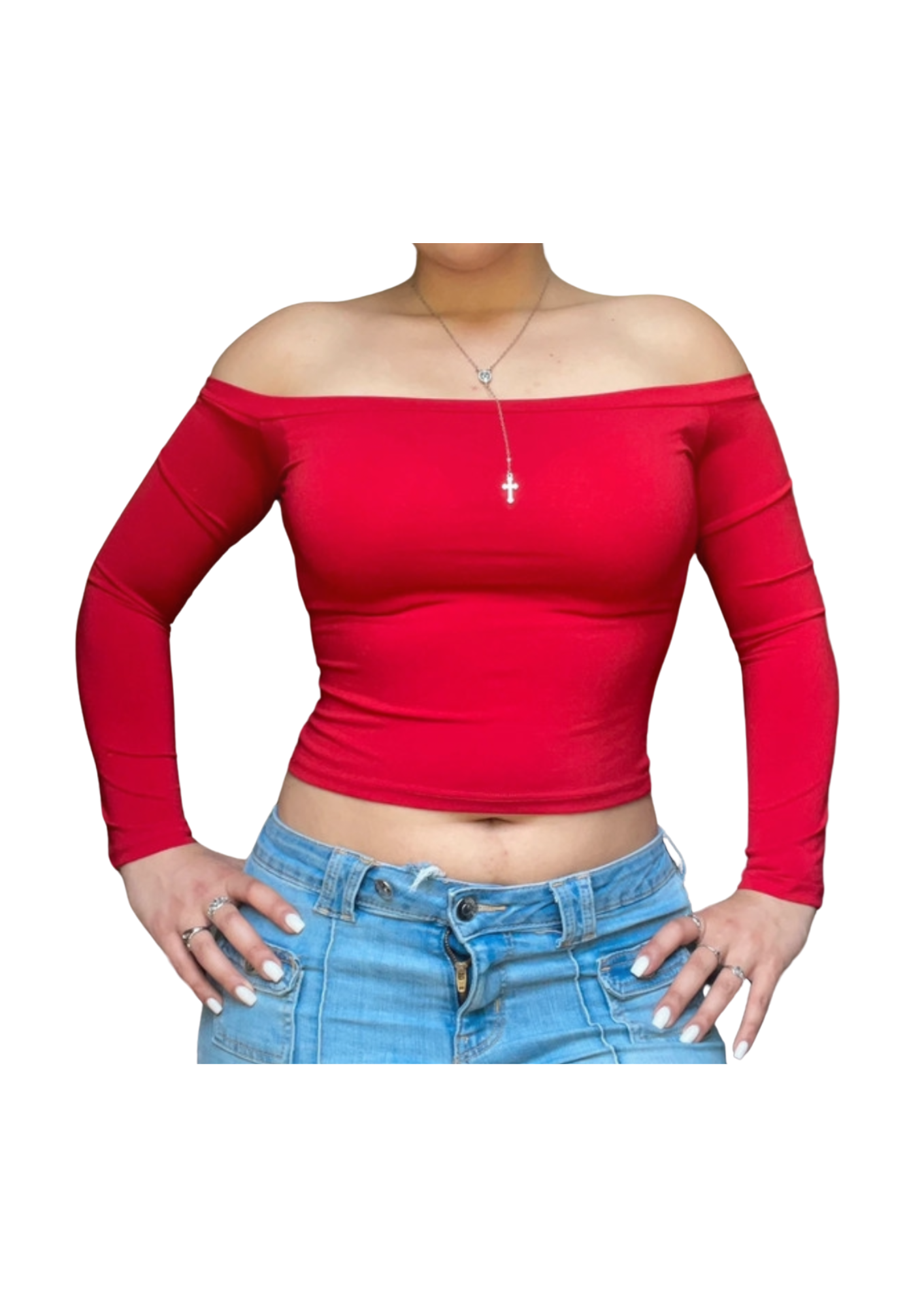 Off-Shoulder Long Sleeve Top