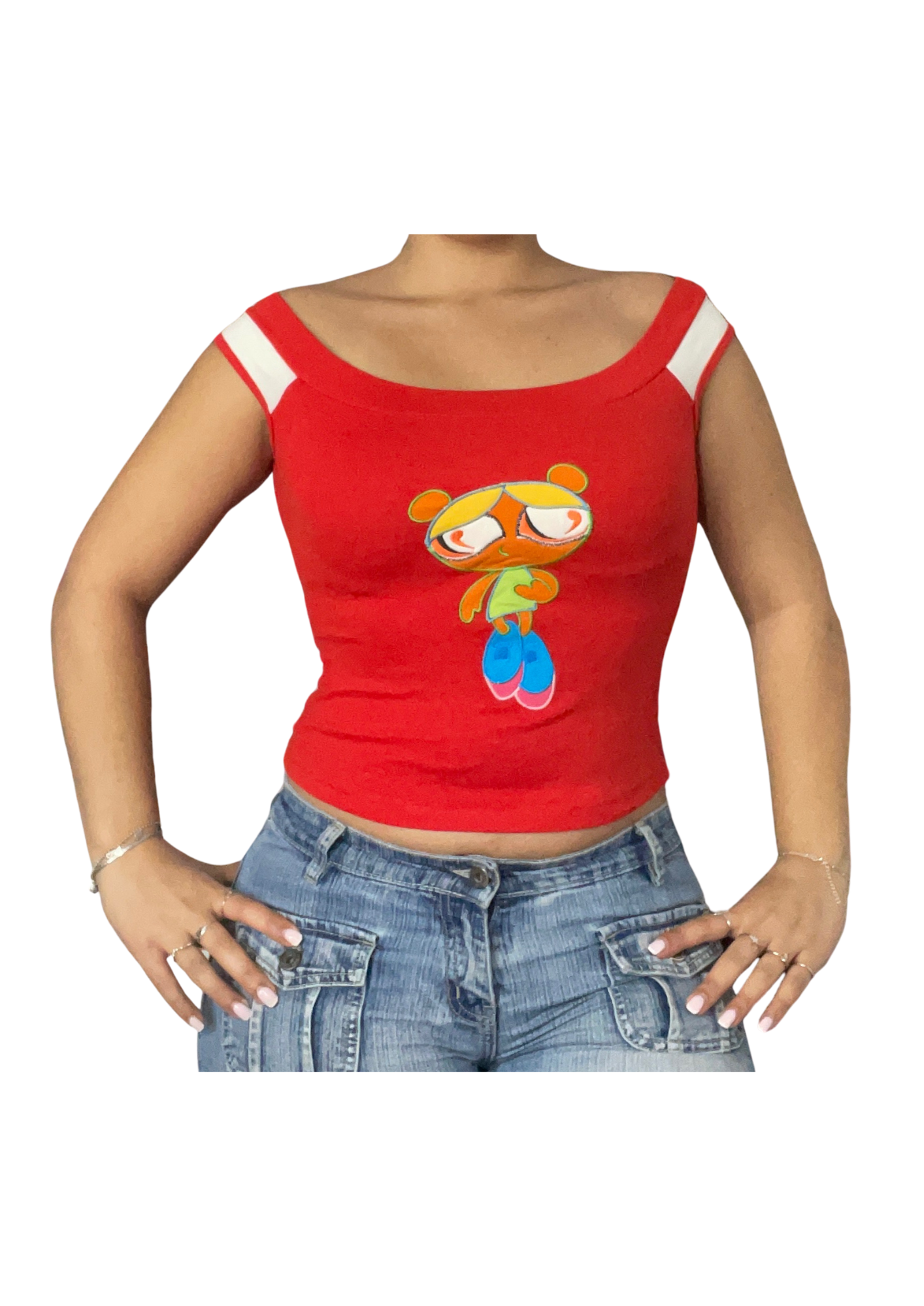Cartoon Graphic Baby Tee – Red