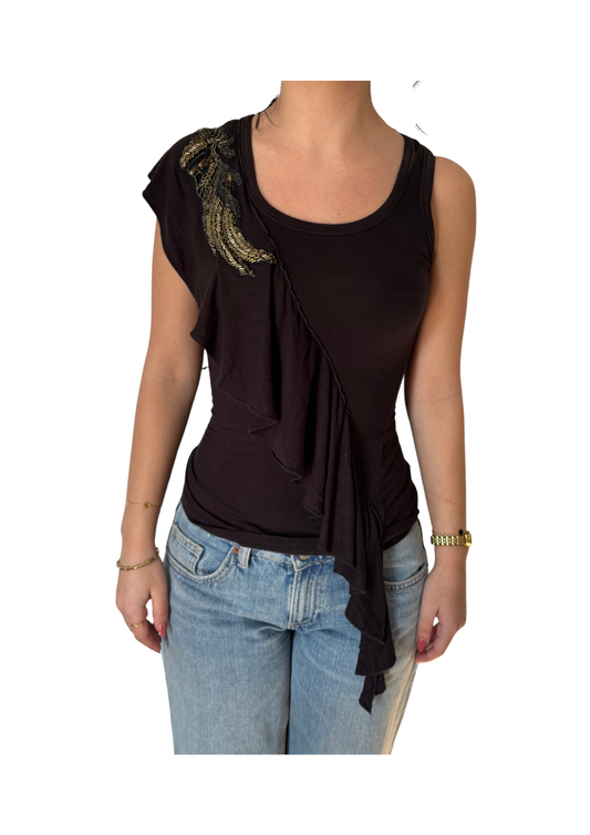 Guess Asymmetrical Draped Top