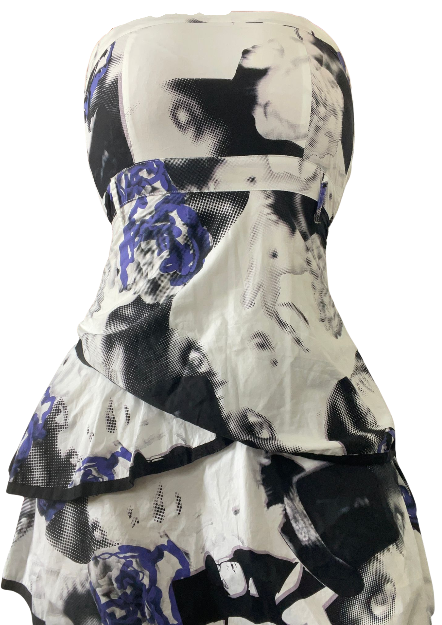 Graphic Print Ruffle Mini Dress