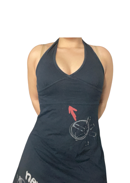 Black Halter Neck Midi Dress