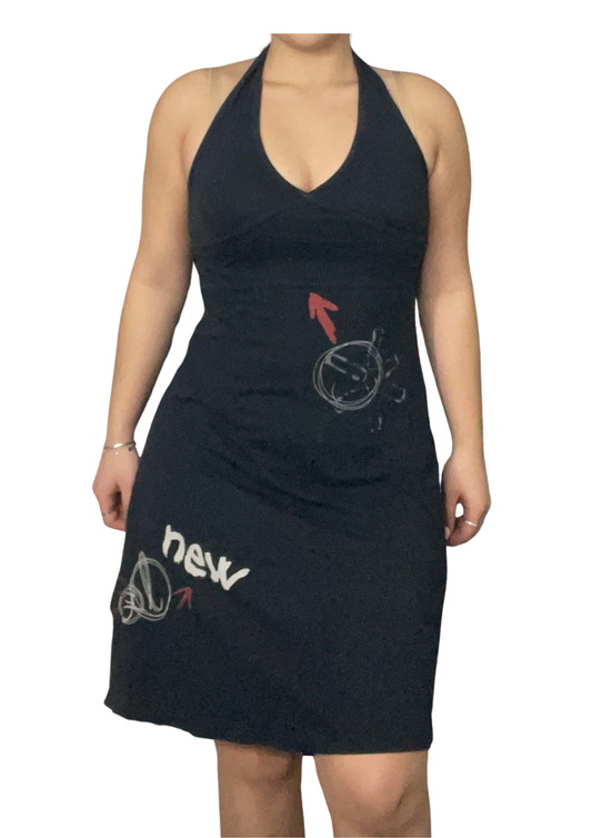 Black Halter Neck Midi Dress